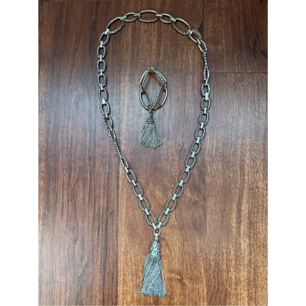 Kendra Scott Miller Tassel Necklace & Bracelet Set in Silver